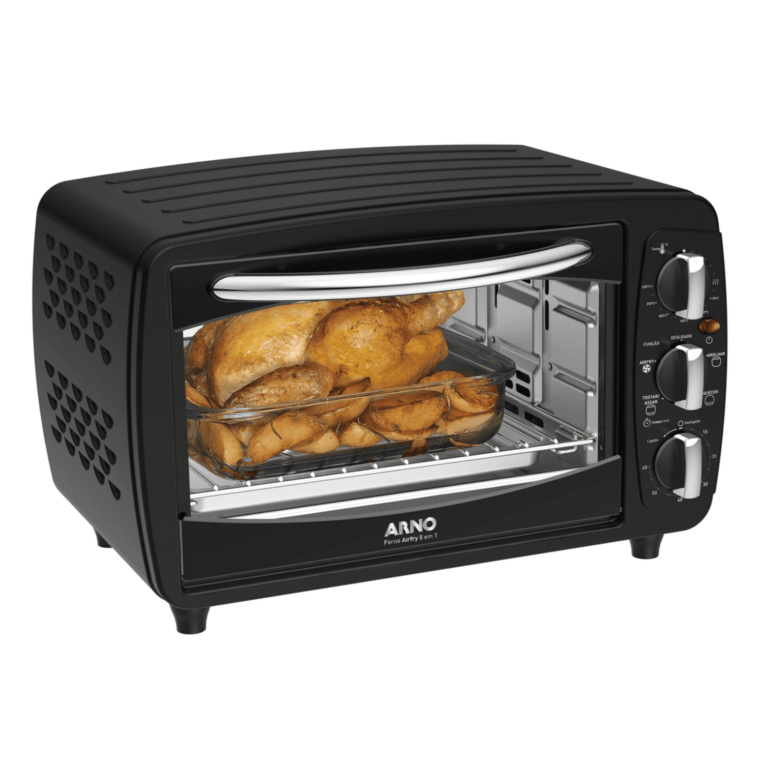 Horno Arno OF32B8B2 con un pollo asado en su interior