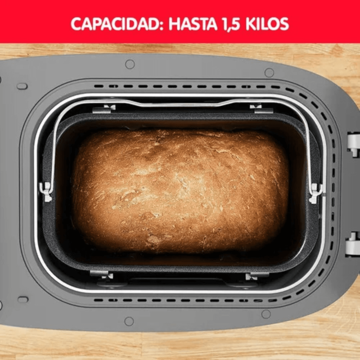 Pan casero dentro del bowl de la panificadora Moulinex OW610110