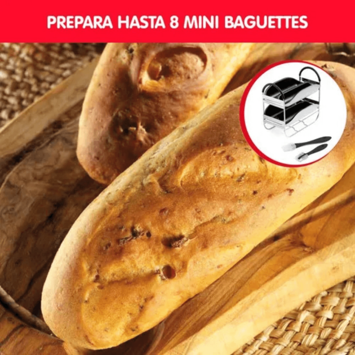 Baguettes horneados con la panificadora Moulinex OW610110