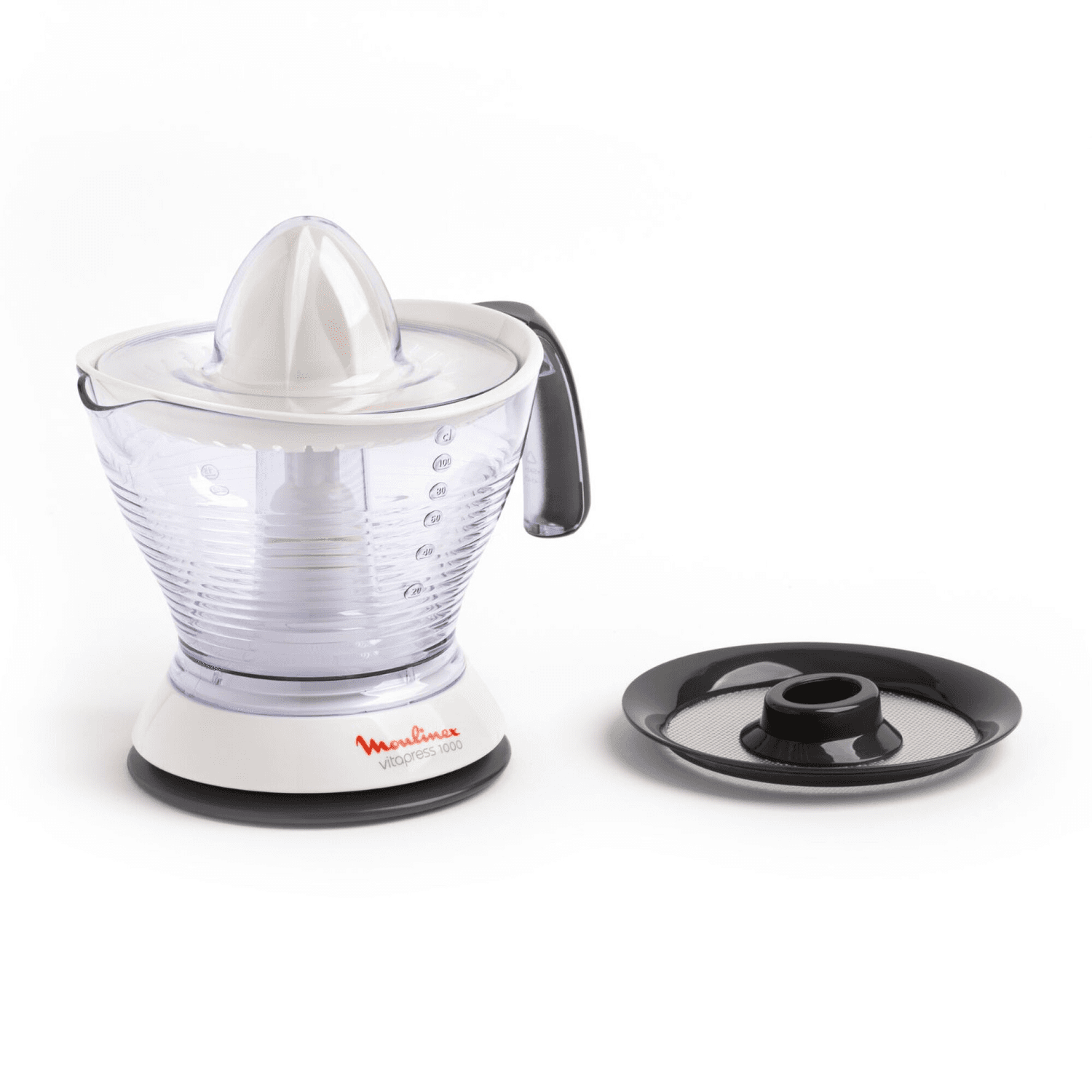 Exprimidor Moulinex Vitapress PC302B10 con su cubierta protectora