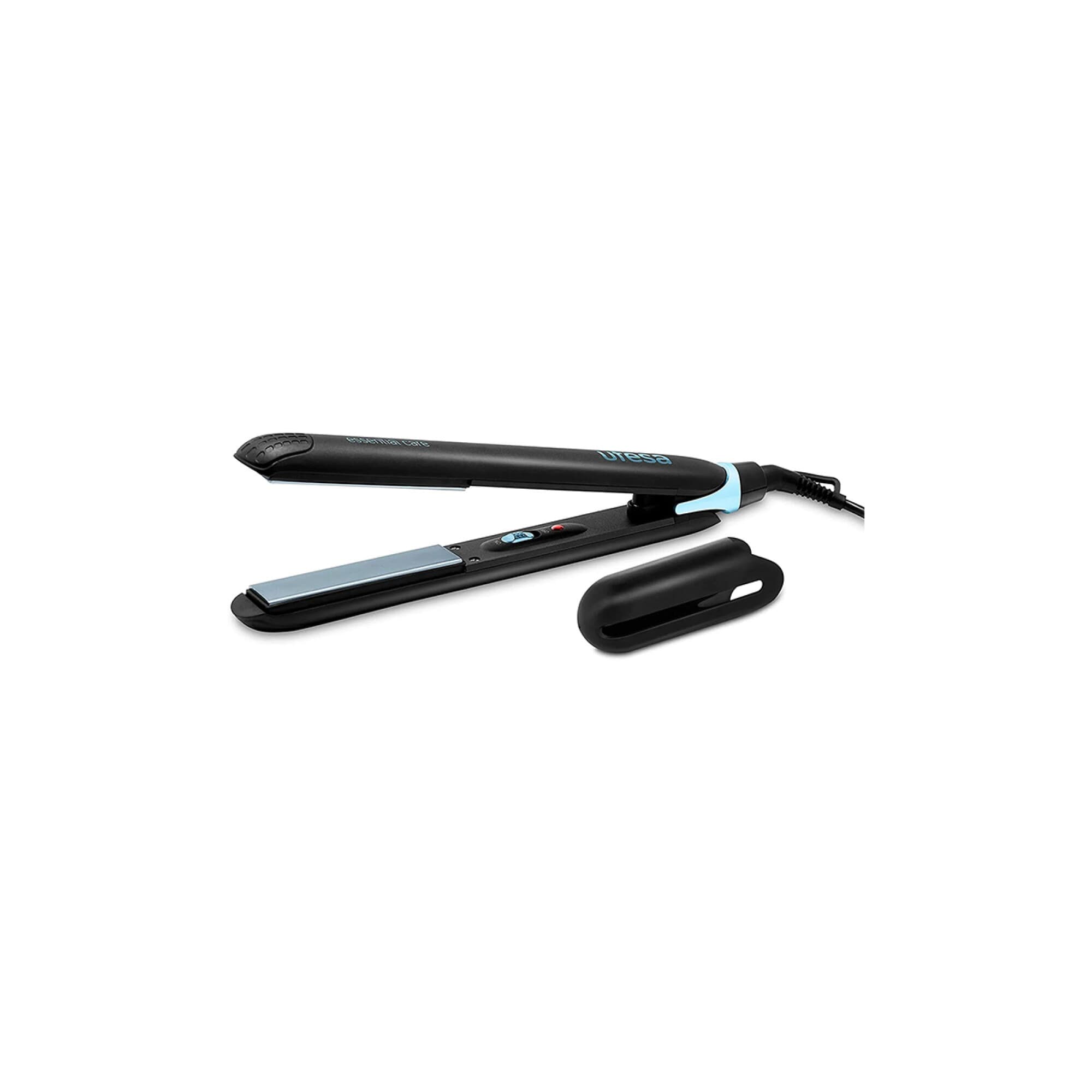 Plancha de pelo Ufesa PP5100 negra con placas abiertas y capucha