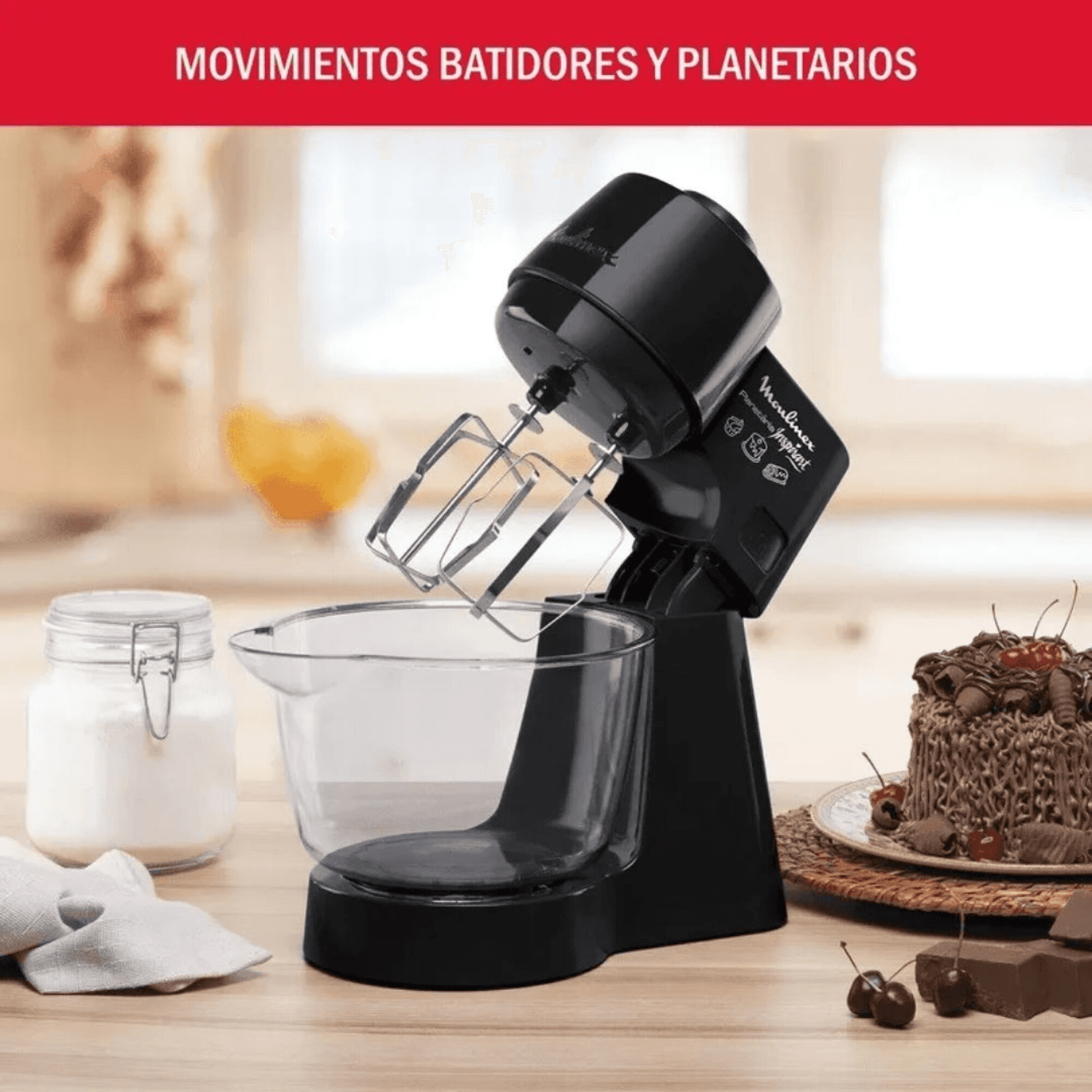 Batidora Moulinex Inspirart QA710855 preparando una torta