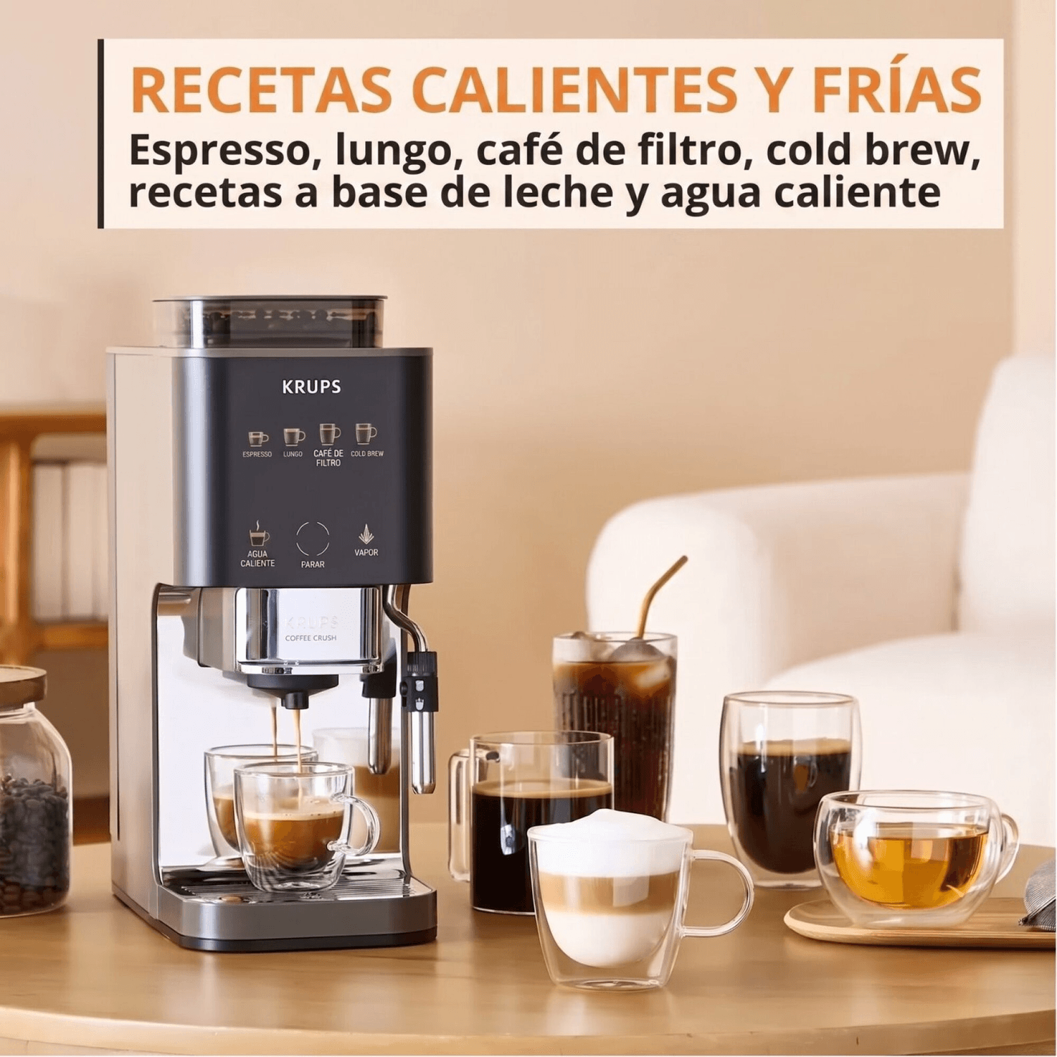 Recetas calientes y frías de la cafetera Krups SA403BE0