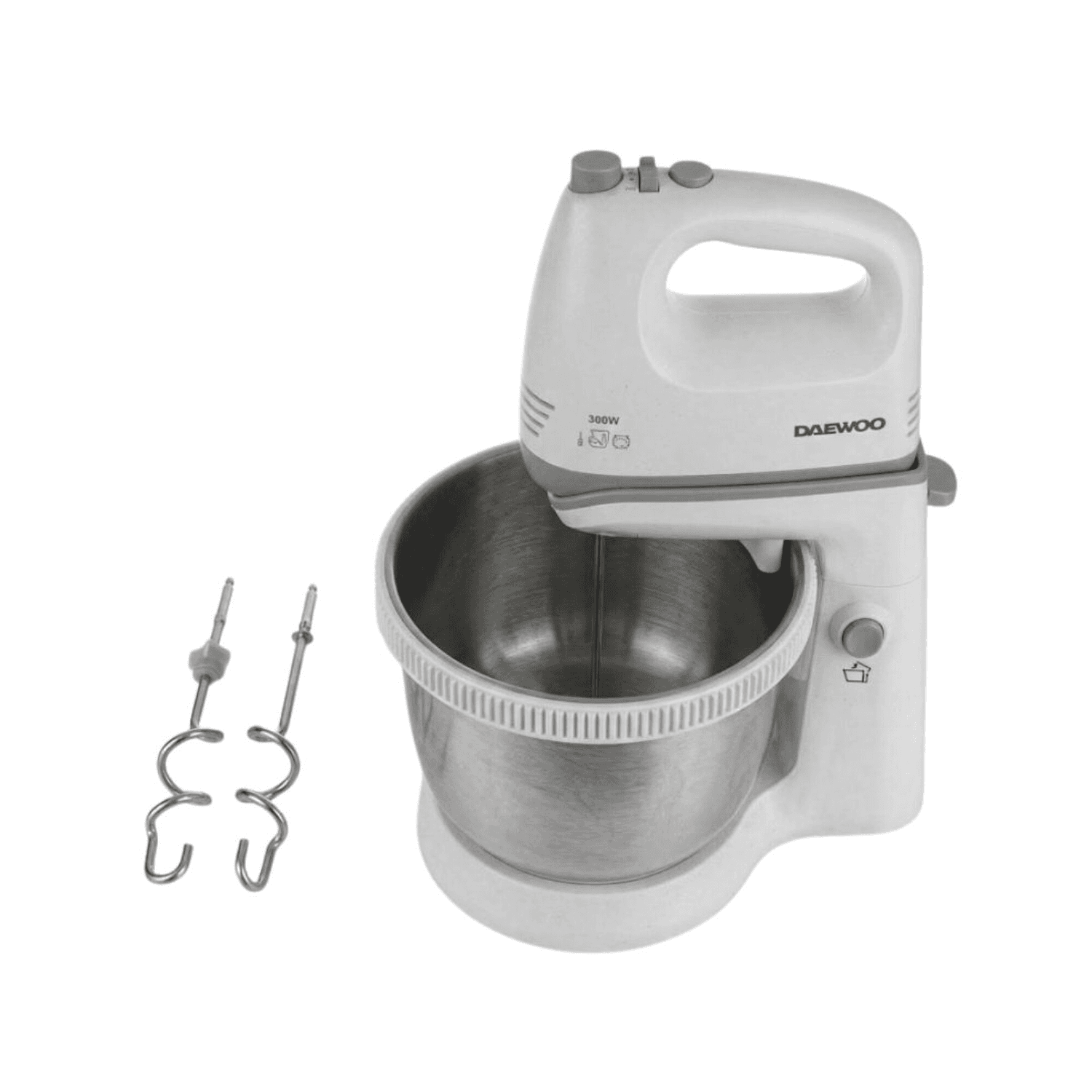 Batidora Daewoo SM3722 con bowl giratorio de acero inoxidable y ganchos