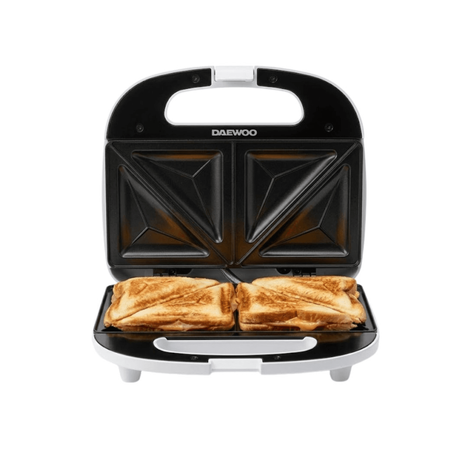 Sandwichera Daewoo SM8416 con dos sándwiches tostados