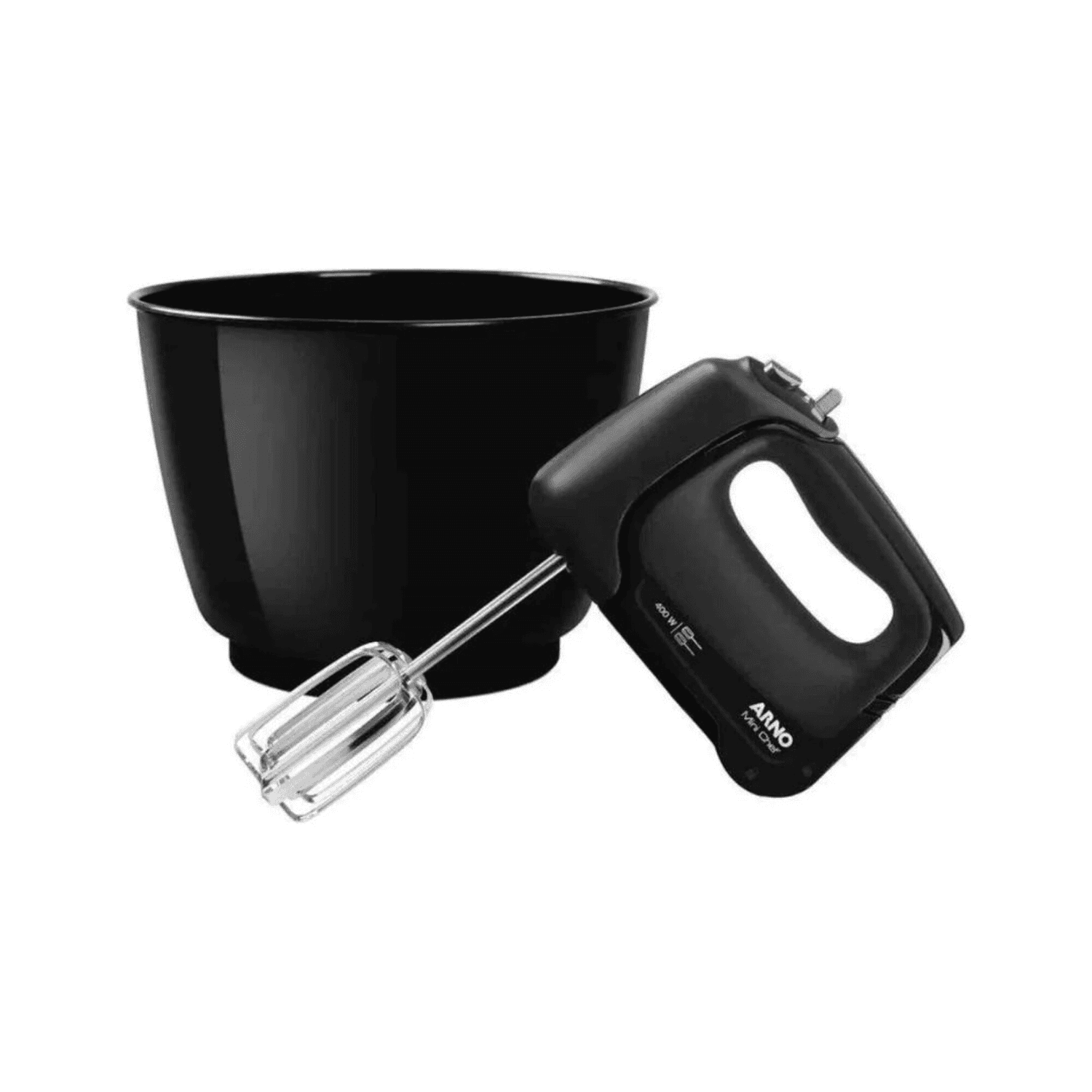 Batidora portátil Arno Mini Chef SX1608B2 negra con bowl de 4 L