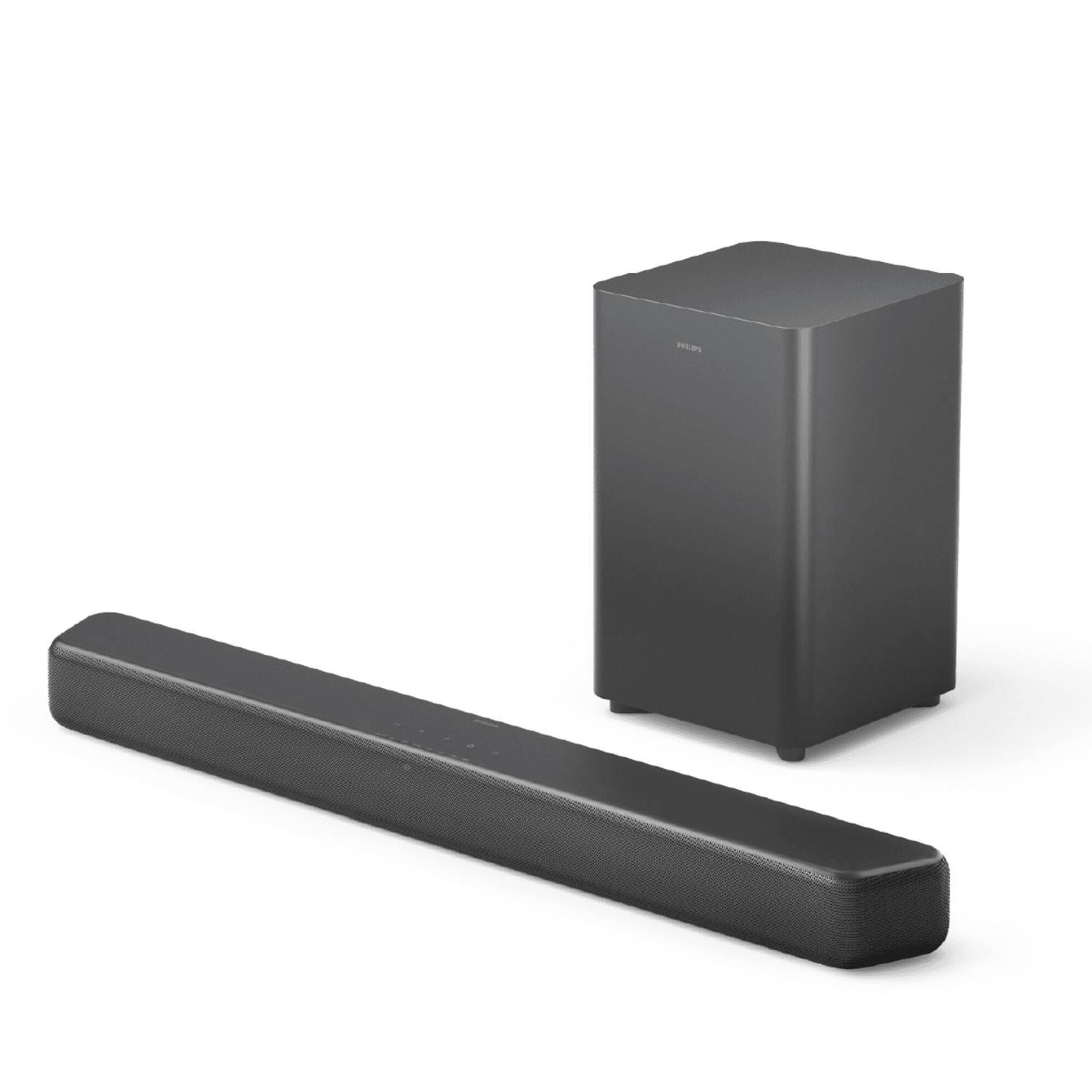 Barra y subwoofer Philips TAB5309/77 en vista angulada