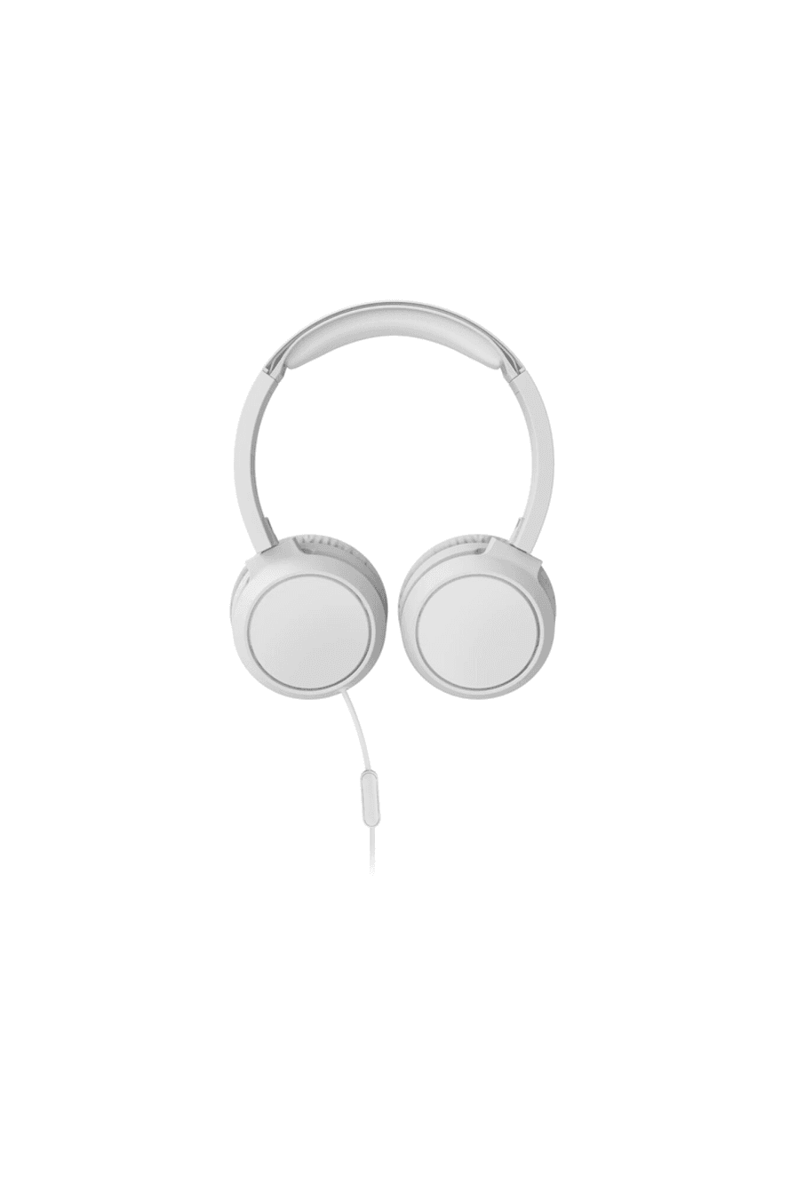 Auriculares Philips TAH4105/00 blancos vistos de frente