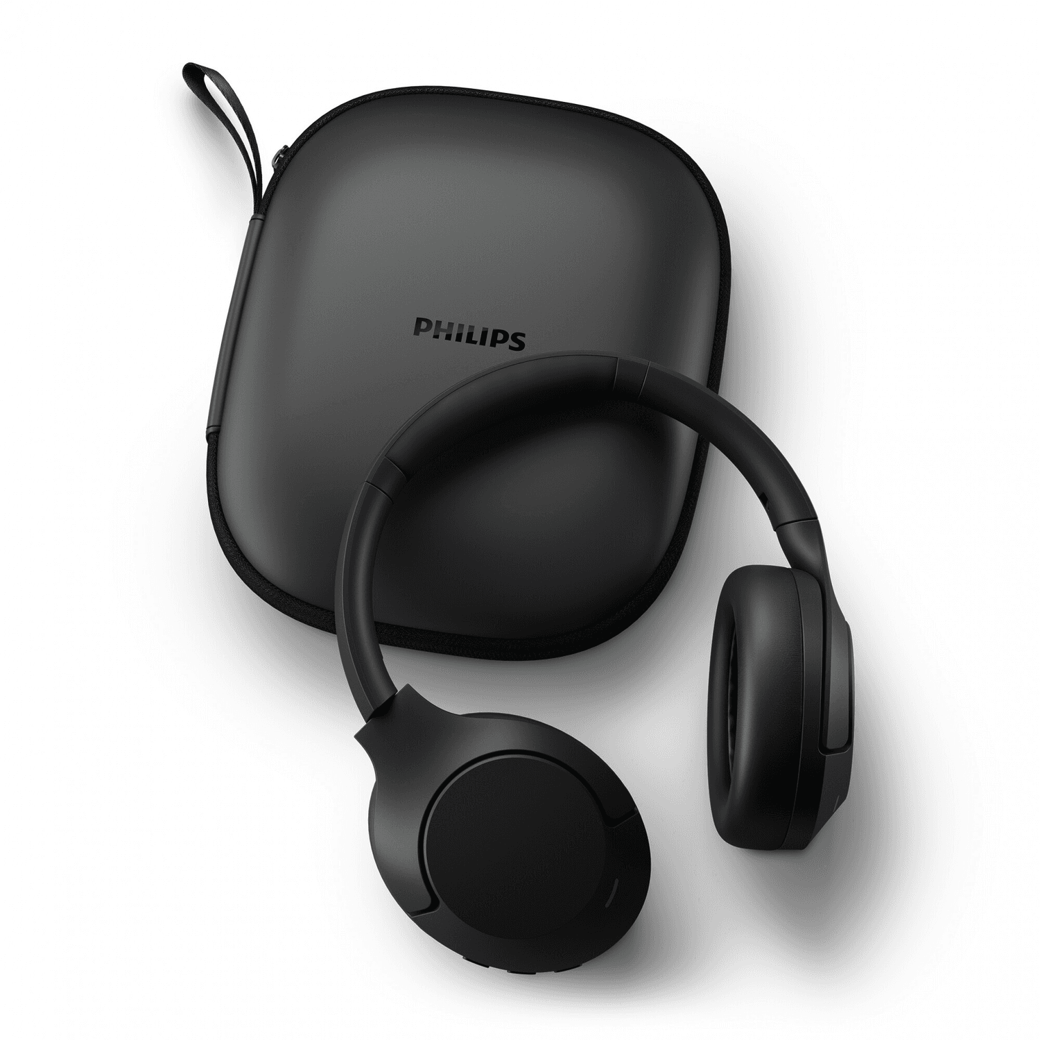 Auriculares Philips TAH8507BK/00 con su estuche rígido