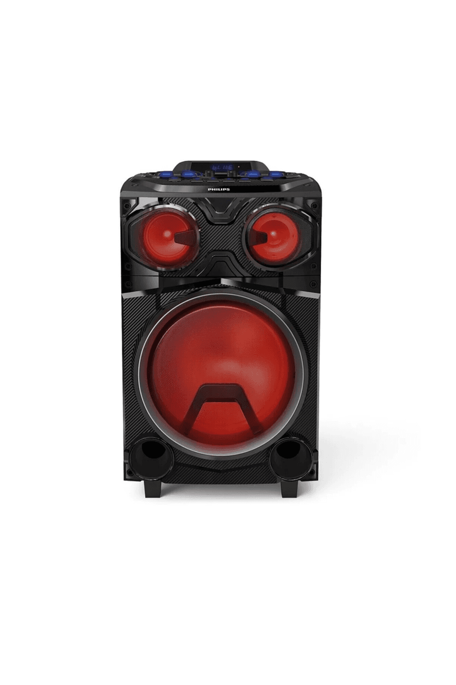 Torre de sonido Philips TAX3305/77 con woofer de 12 pulgadas y luces rojas