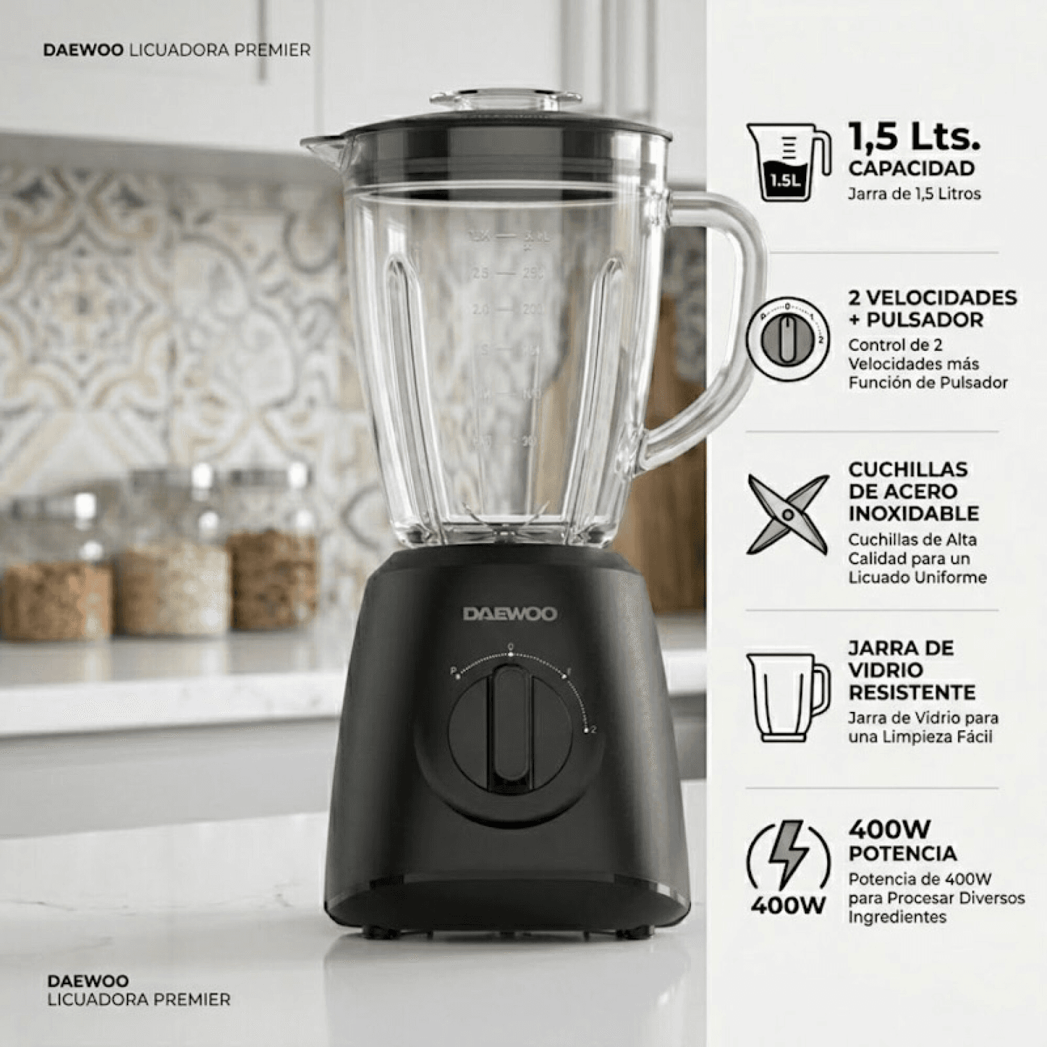 Licuadora Daewoo TB9322 en una cocina