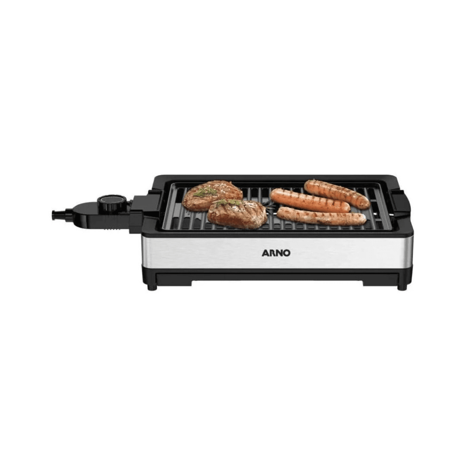 Parrilla eléctrica Arno TG300DB2 con chorizos y bifes