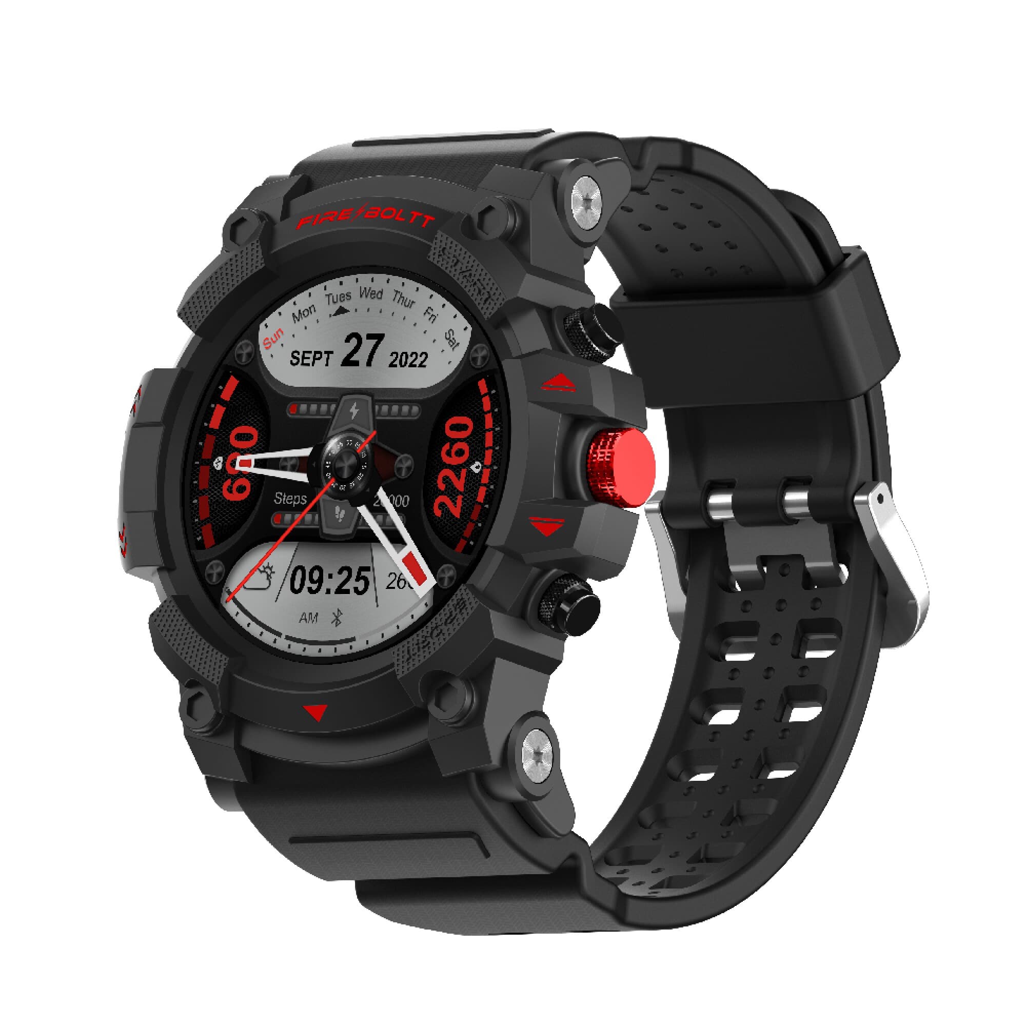 Smartwatch XION X-WATCH100 con GPS, caja negra y malla negra