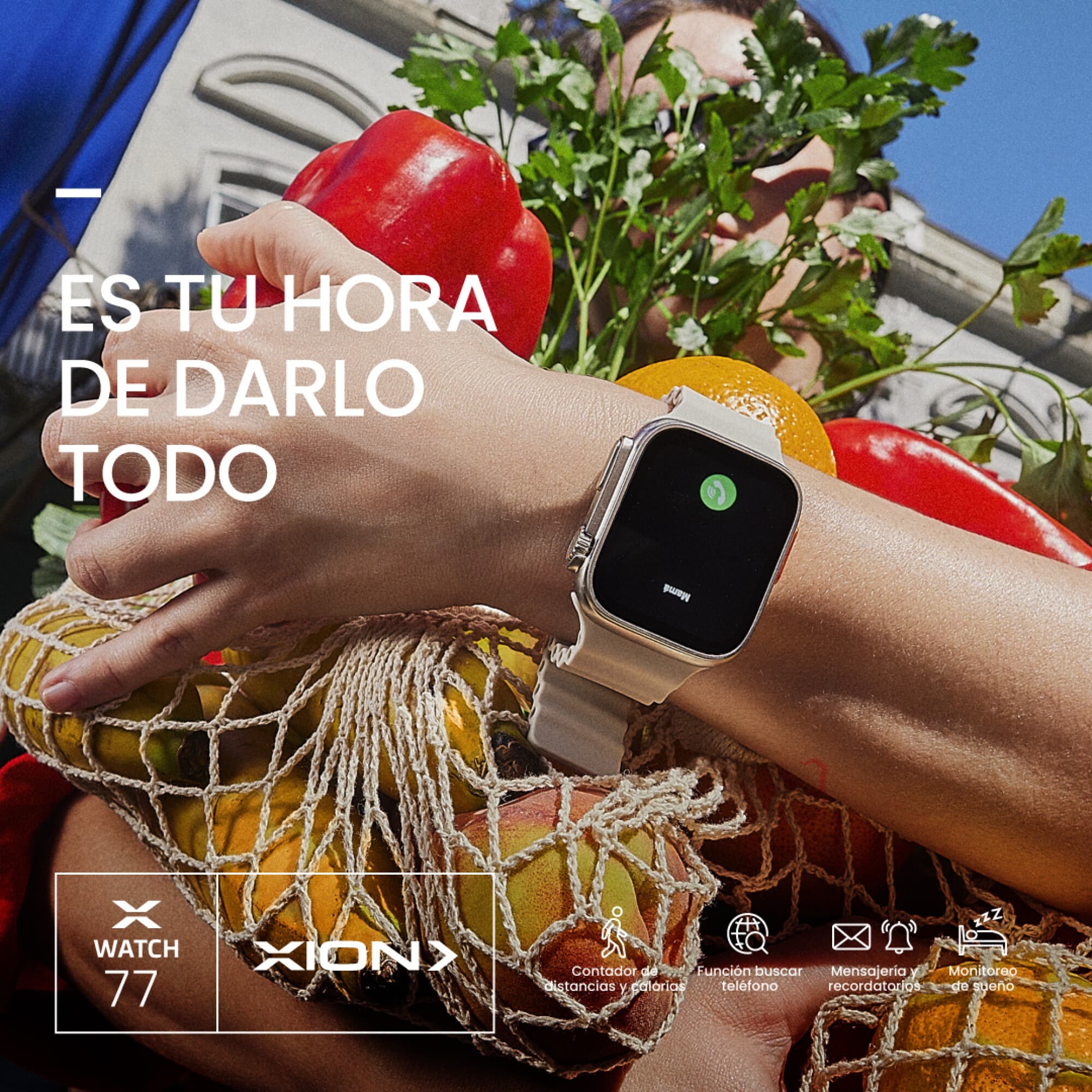 Smartwatch XION X-WATCH77 en la muñeca
