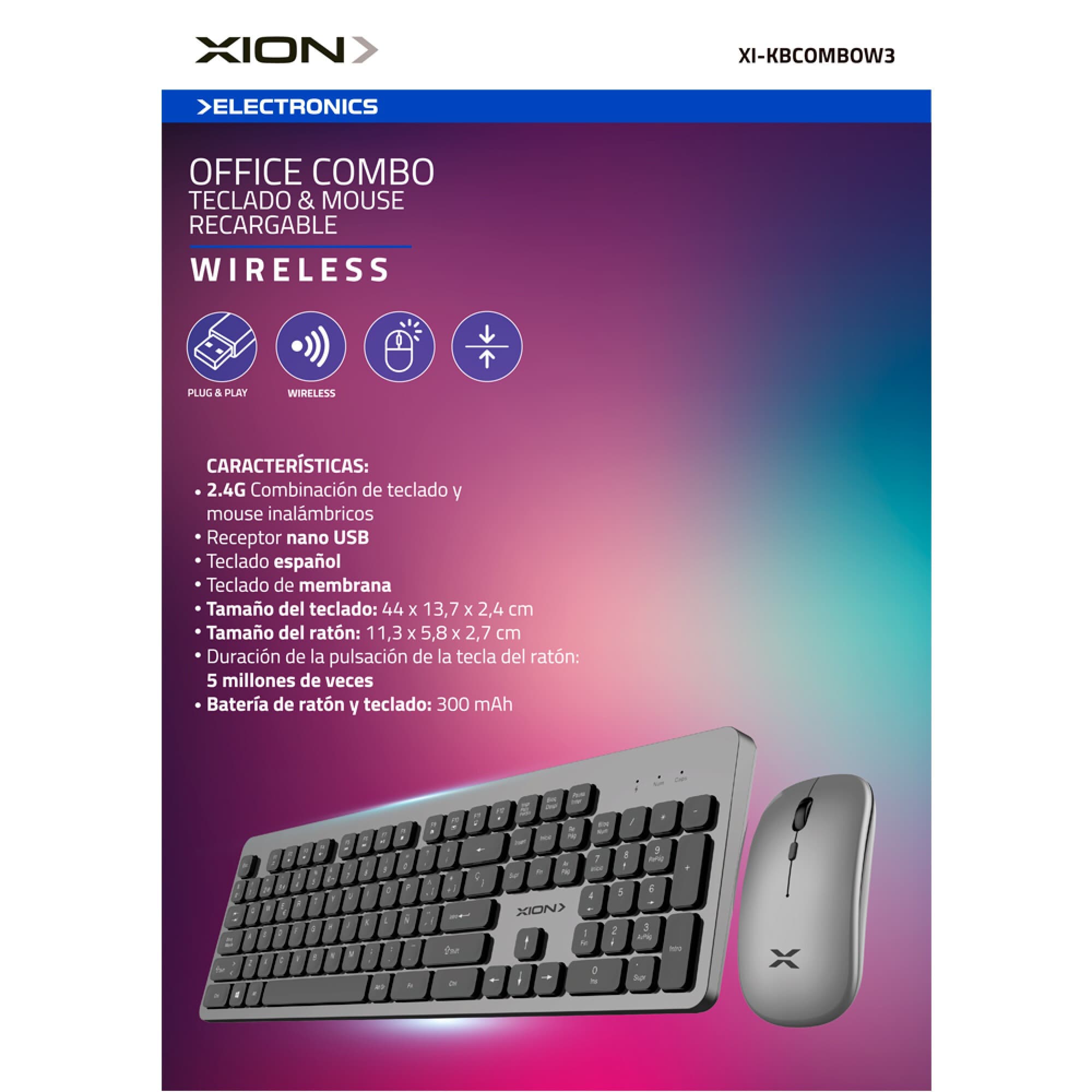 Placa del combo XION XI-KBCOMBOW3 con características
