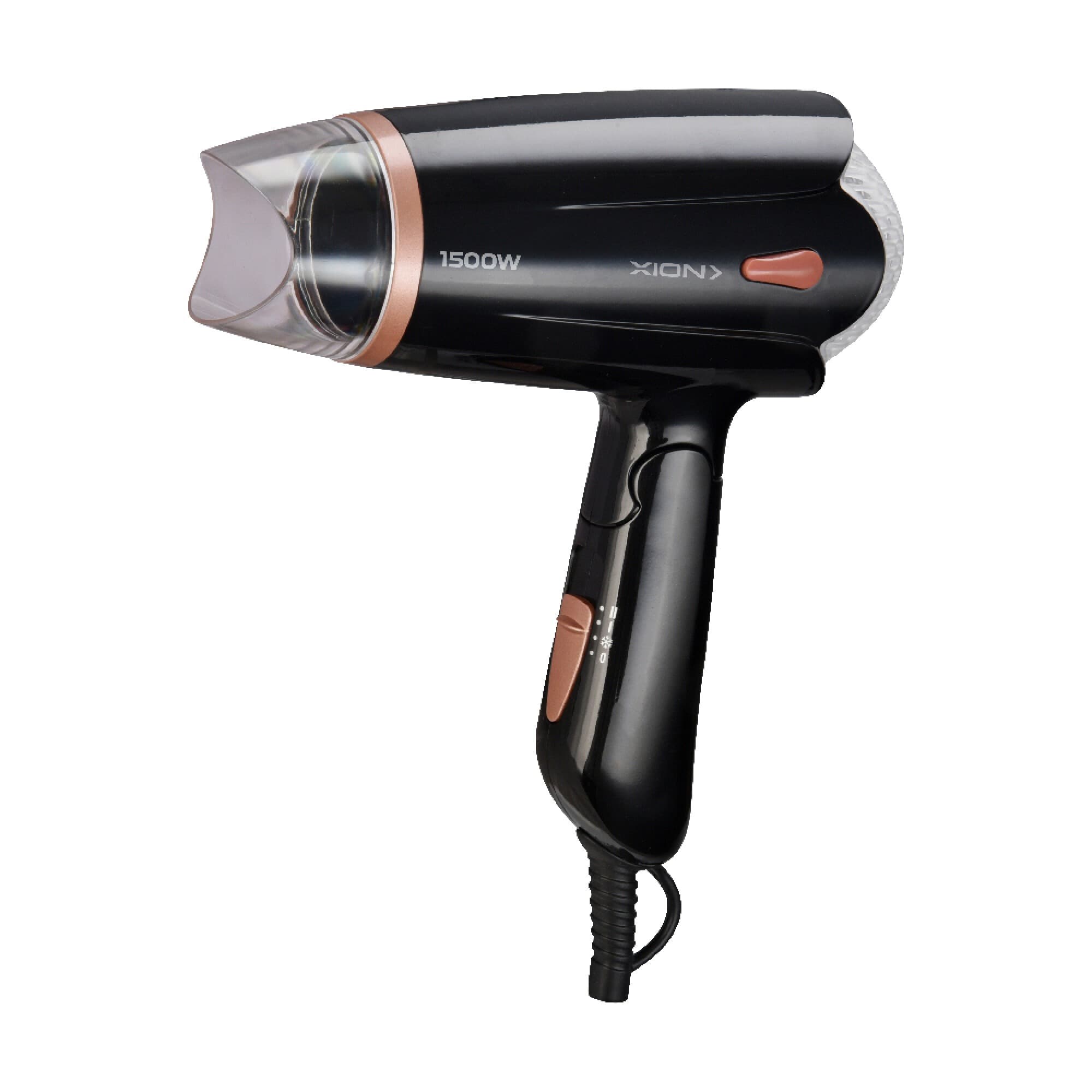 Secador de pelo plegable XION XI-SE1550 negro con detalles cobre