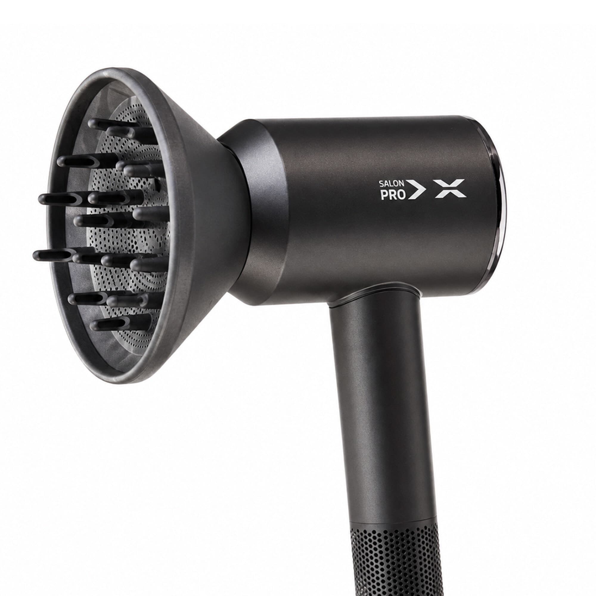 Secador de pelo XION XI-SONIC gris oscuro con difusor