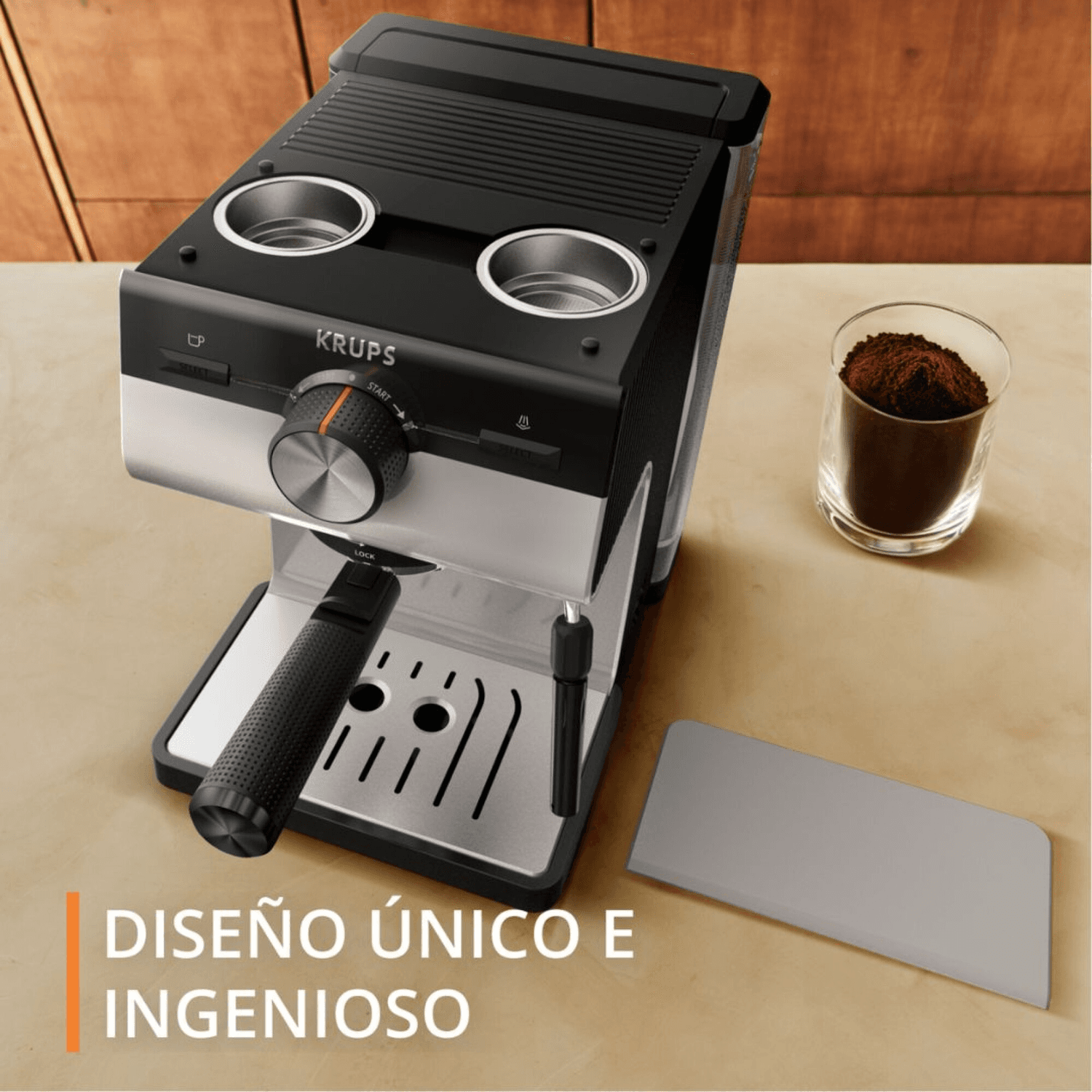 Tapa de la cafetera Krups XP381B10 con almacenamiento para filtros