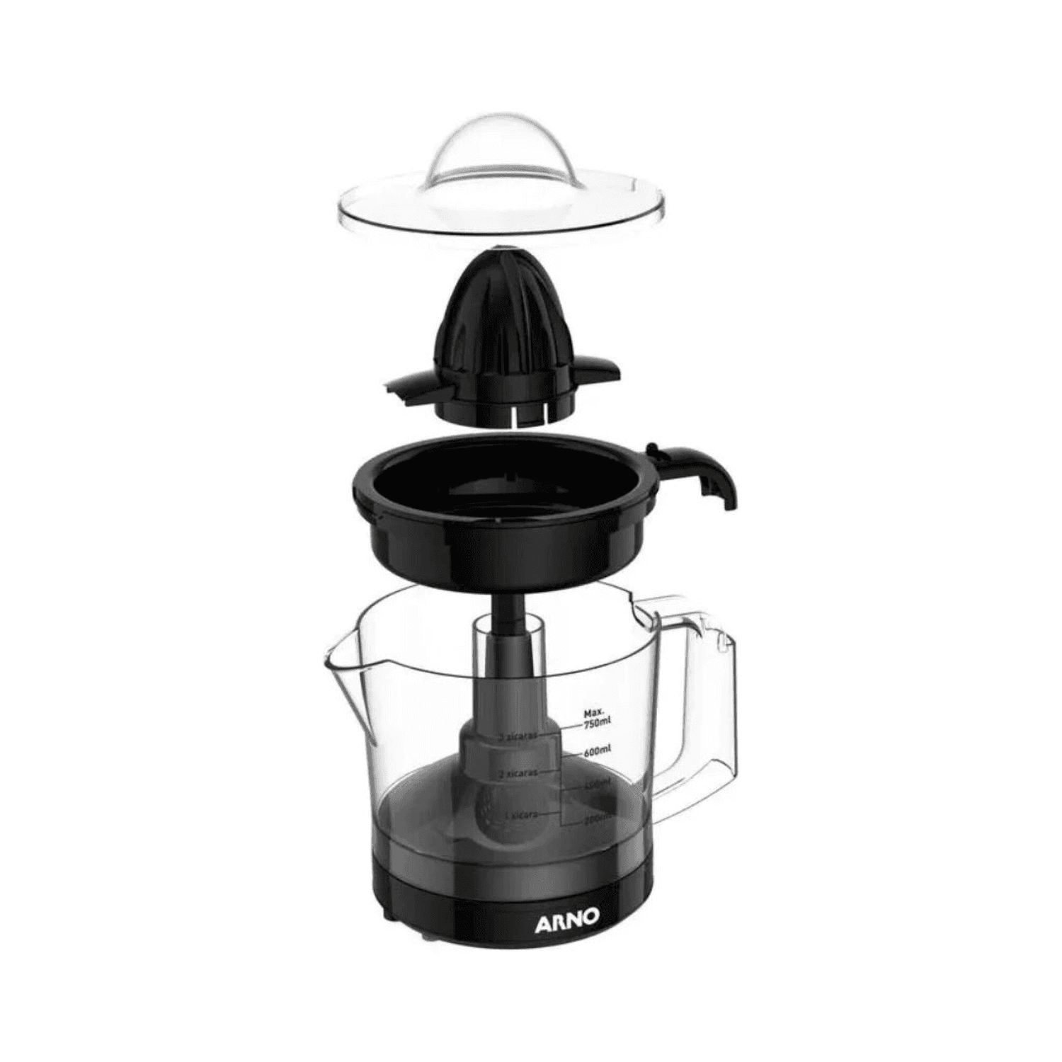 Piezas del exprimidor Arno ZP2028B2: tapa, cono, filtro y jarra