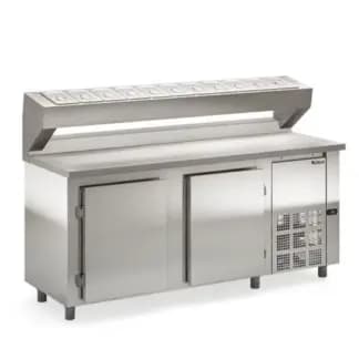 Bajo Mostrador Refrigerado 2 metros con topinera Acero Inoxidable 304 Gelopar GBPZ-200
