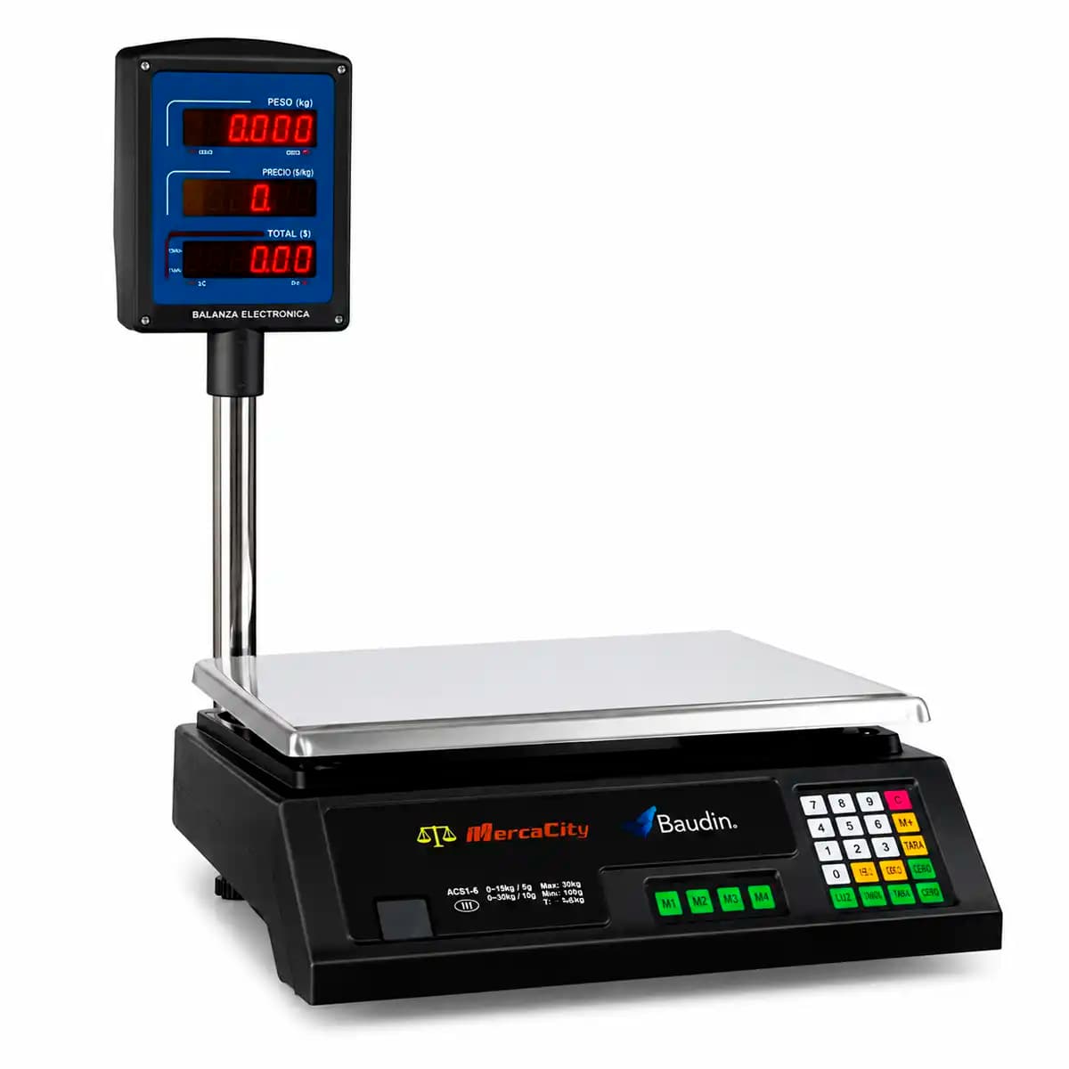Balanza 30 Kg Latu con torre MercoCity ACS-L3 LED