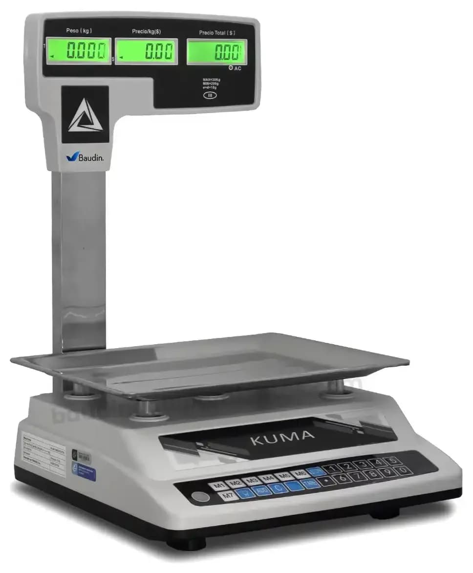 Balanza Comercial 30 Kg con Torre Certificada por Latu Kuma 888B