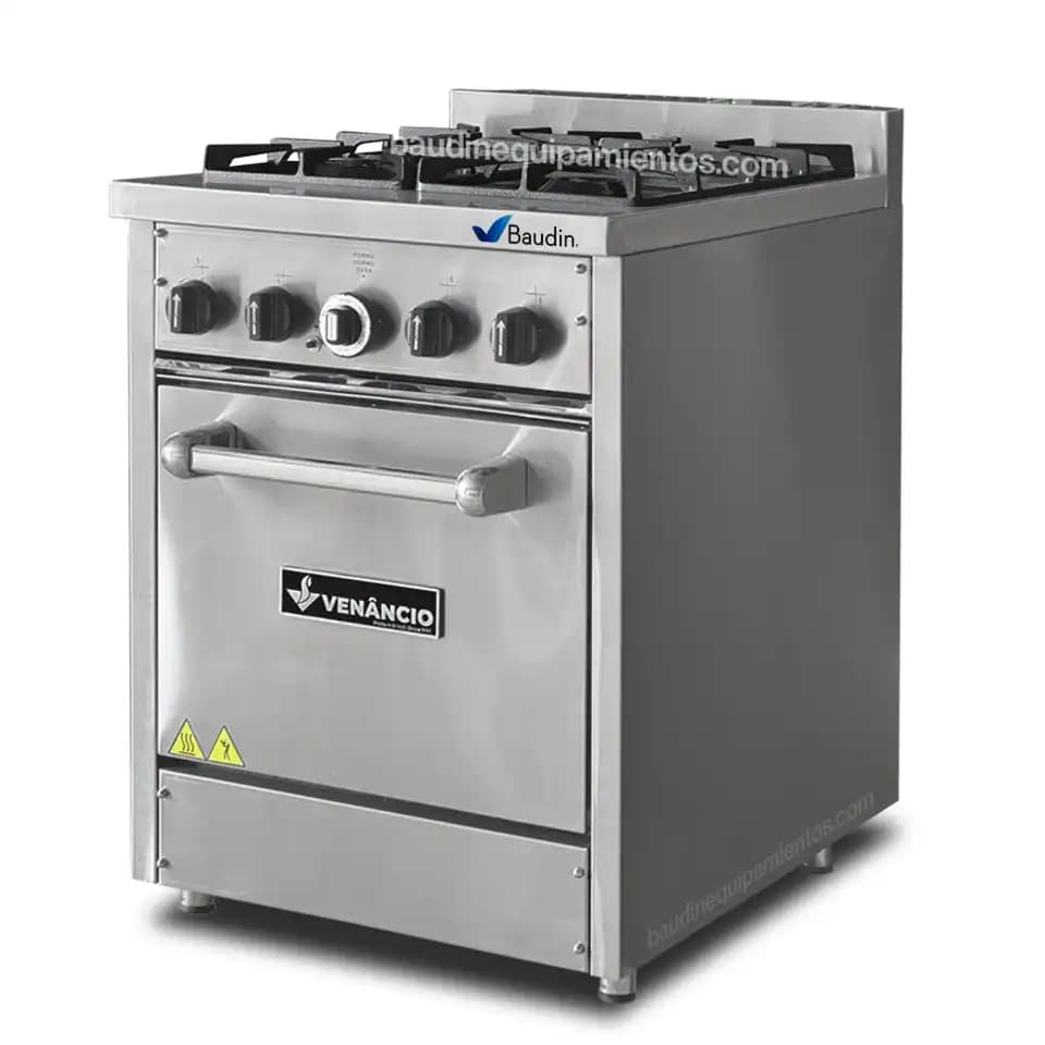 Cocina Industrial 4 Hornallas Venancio Don Bidone Acero Inoxidable Med