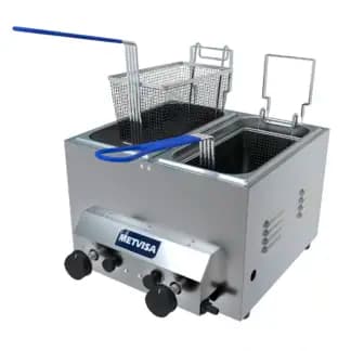 Freidora a gas 2 cubas de 3 Litros Metvisa BIMG