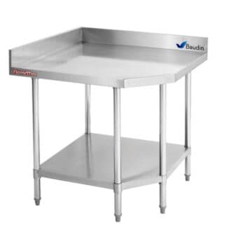 Mesa Acero Inoxidable 90 x 70 cm Esquinera con Zócalo | Flamemax HWT-79C