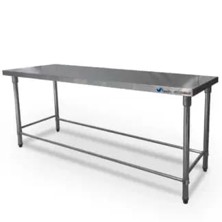Mesada de trabajo de acero inoxidable Flamemax 180 x 60 cm sin estante desarmable buena calidad
