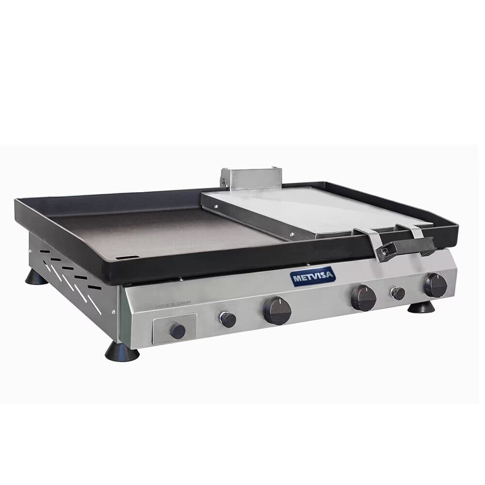 Plancha 100 cm a gas con Prensa Metvisa CFGP-103