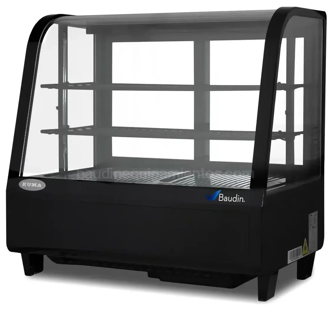Vitrina Sobre Mostrador Refrigerada 100 Litros Kuma CW-100 Vidrio Curvo Color Negro Baudin Principal
