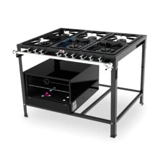 Anafe 6 hornallas Horno Piso De Chapa Progas PMS-600 + FSI-680N