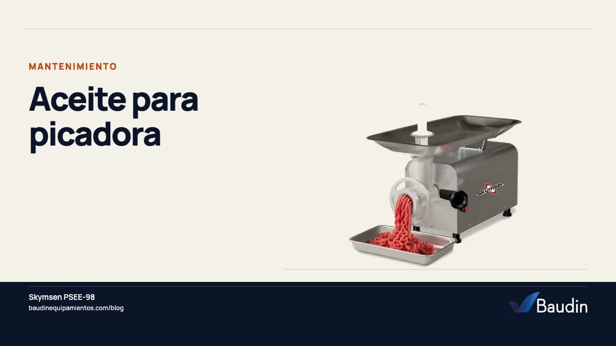 Portada de la guía «Aceite para picadora» con Skymsen PSEE-98, equipos de Baudin Equipamientos