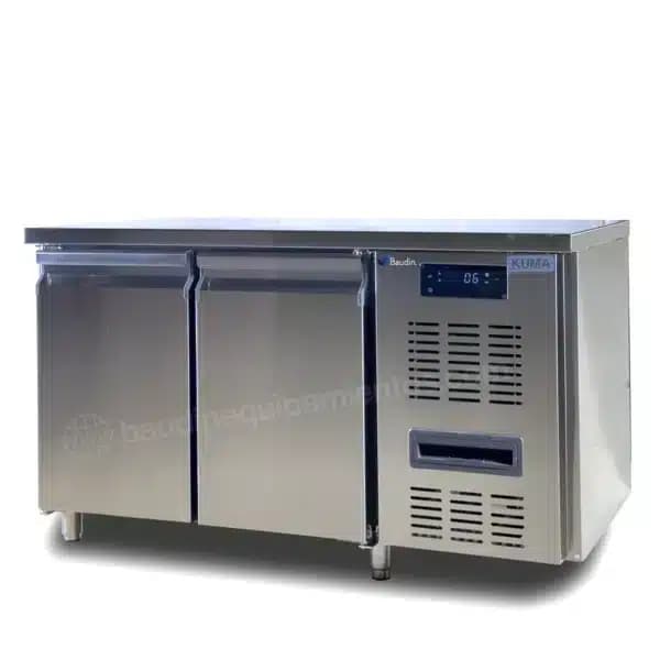 Bajo Mostrador Refrigerado 1,36 m 2 puertas Acero Inox Kuma Baudin E2R1370N2