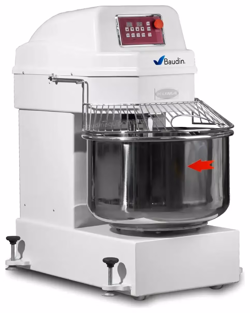 Amasadora Industrial 80 Litros Trifasica 380 V 35 kg de Harina 50 kg de masa terminada Kuma SH80 Baudin