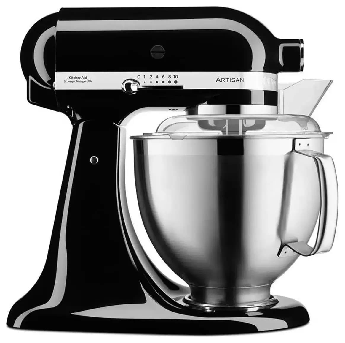 Batidora Planetaria KitchenAid Artisan 4,8 L Profesional KitchenAid Artisan Negra Vista Lateral