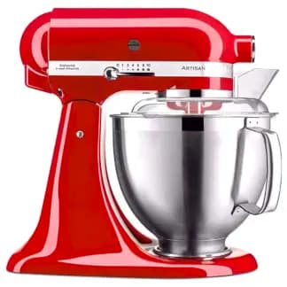 Batidora Planetaria KitchenAid Artisan Roja Imperial Red Rouge Imperial Vista Lateral con Tapa