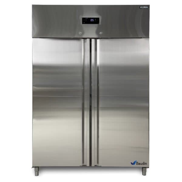 Freezer Vertical 2 Puertas Acero Inoxidable Kuma