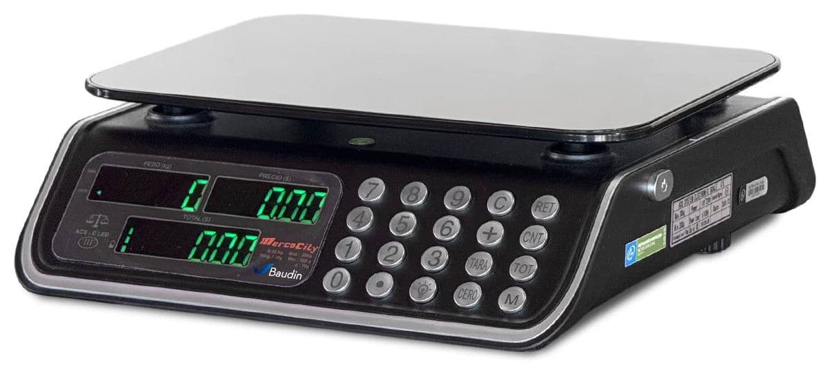 Balanza Comercial 30 kg con Batería y Visor LED Mercocity ACS-C LED Principal