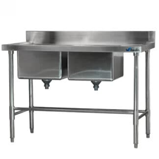 Mesada con Doble Bacha 120×60 cm con Zocalo Lundar DM33-6-1200 Principal