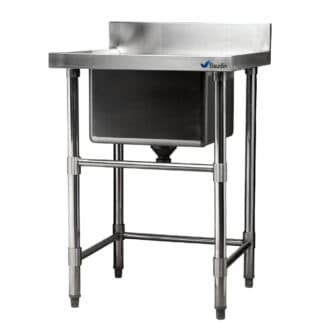 Pileta industrial de acero inoxidable con Zocalo 60 x 60 x 85 cm Acero Inoxidable Lundar DM32-6-600