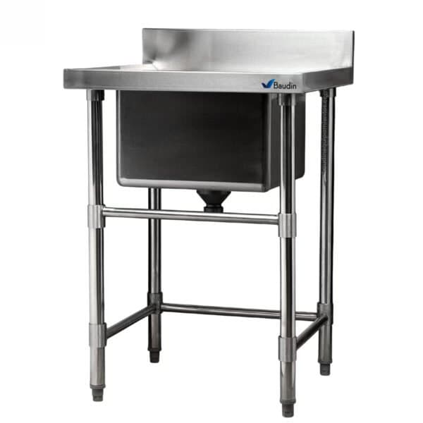 Pileta industrial de acero inoxidable con Zocalo 60 x 60 x 85 cm Acero Inoxidable Lundar DM32-6-600