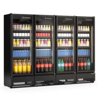 Visicooler Exhibidor 4 Puertas Negro Comercial Gelopar GCVR-1950 CB PR Baudin