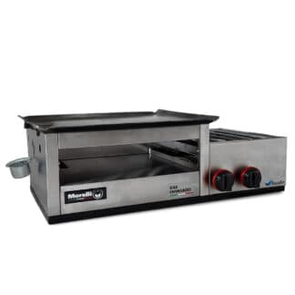 chivitero 3 en 1 a gas Hornalla, plancha y gratinador morelli