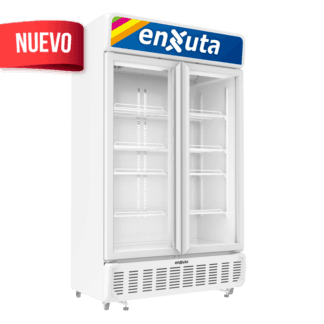 Vitrina Comercial Vertical 740 Litros con Cenefa Luminosa Led - Enxuta