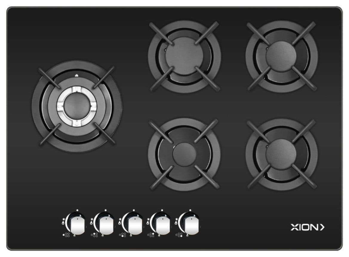 Anafe 5 Hornallas Vidrio Templado XION XI-GH55TGL