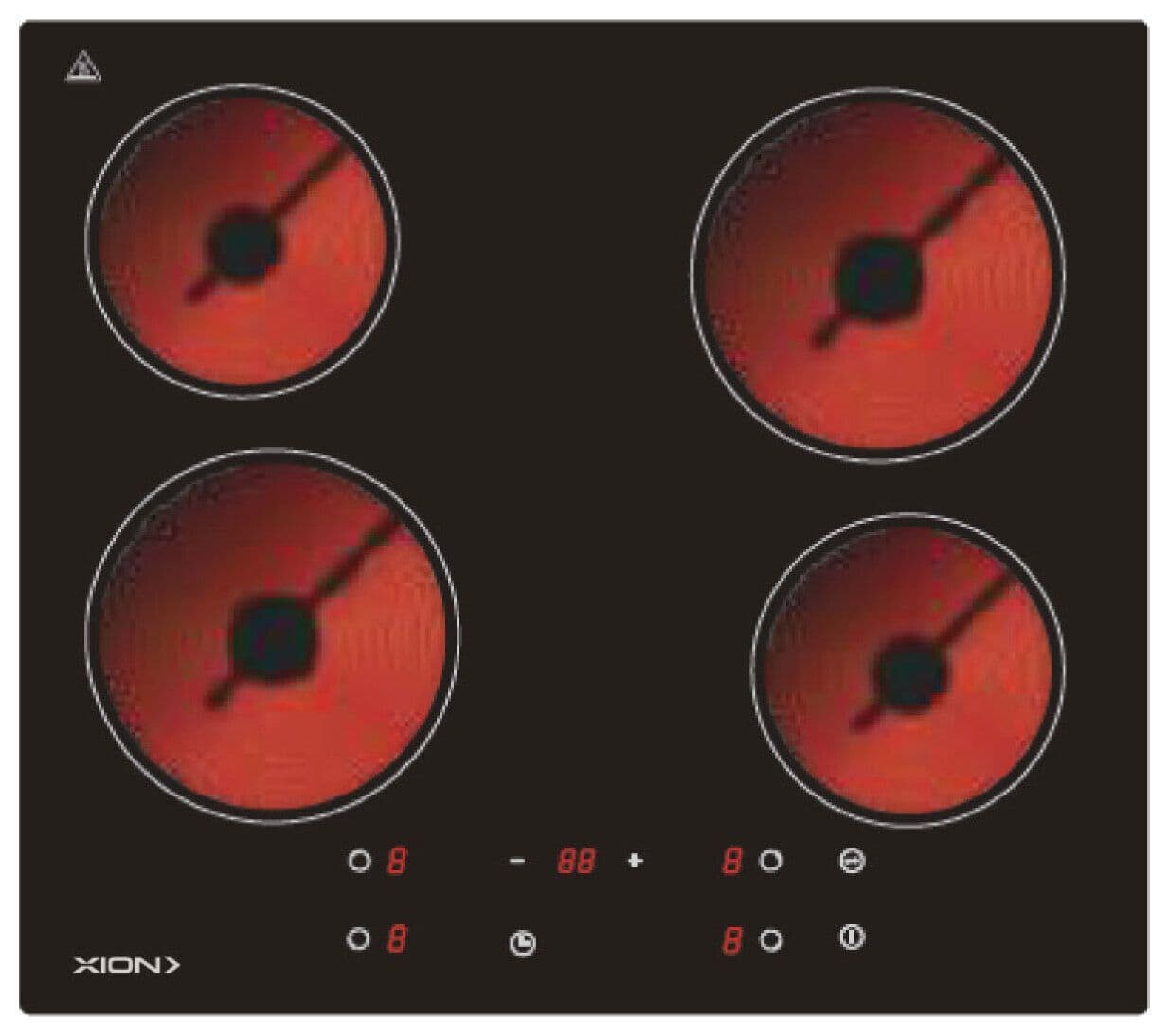 Anafe Eléctrico Vitroceramica 4 Discos XION XI-EH4