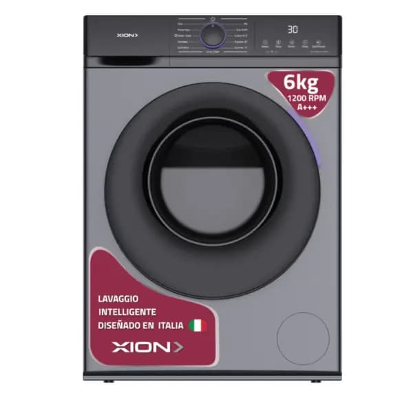 Lavarropas Carga Frontal 6kg Color Gris Motor BLDC Inverter XION XI-LAV66X