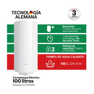 Termotanque eléctrico Bosch ES0100MIX 100 L 2000 W aislamiento 32 mm